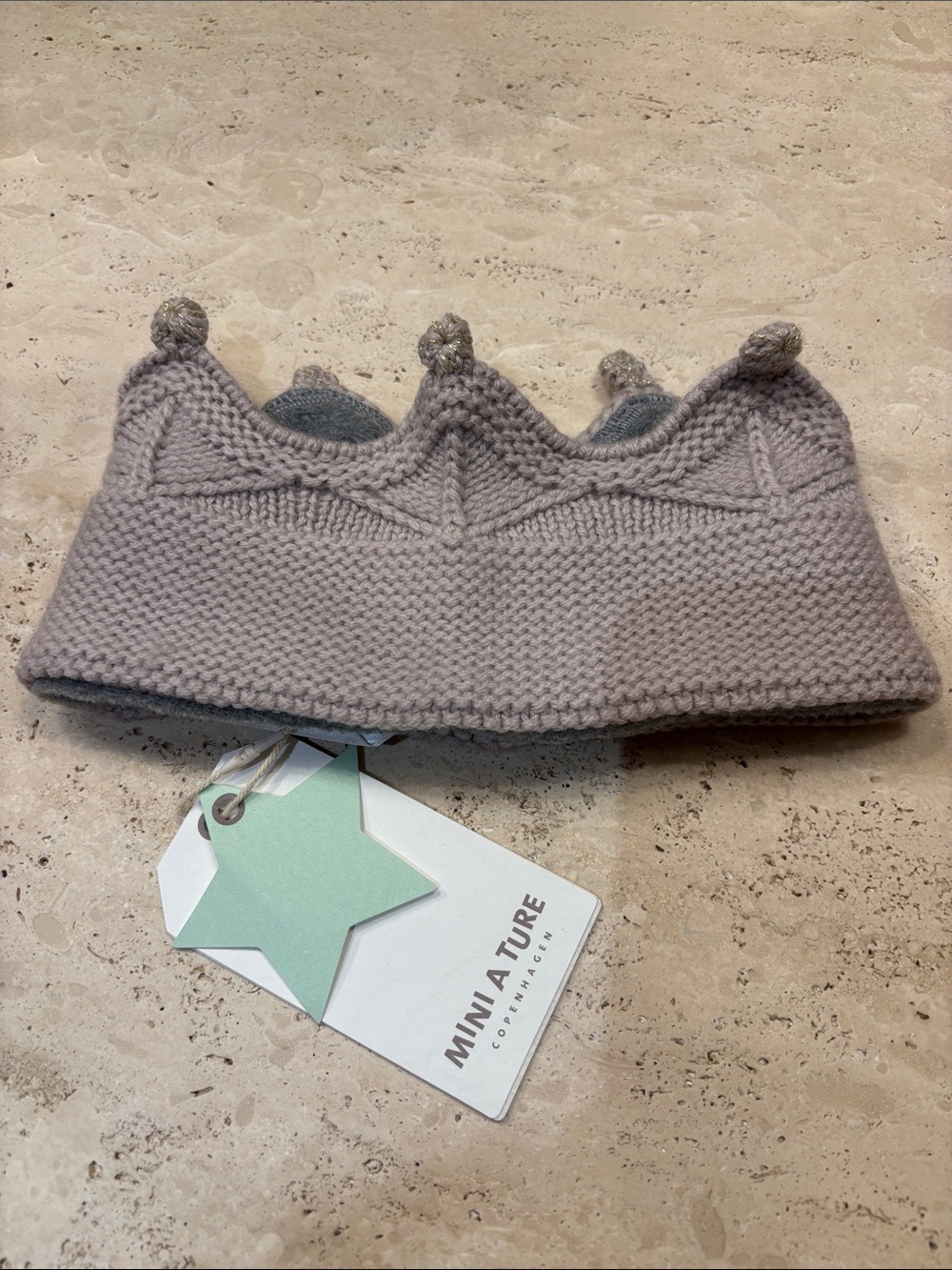 NWT Mini A Ture Knit Crown Headband - Light Taupe